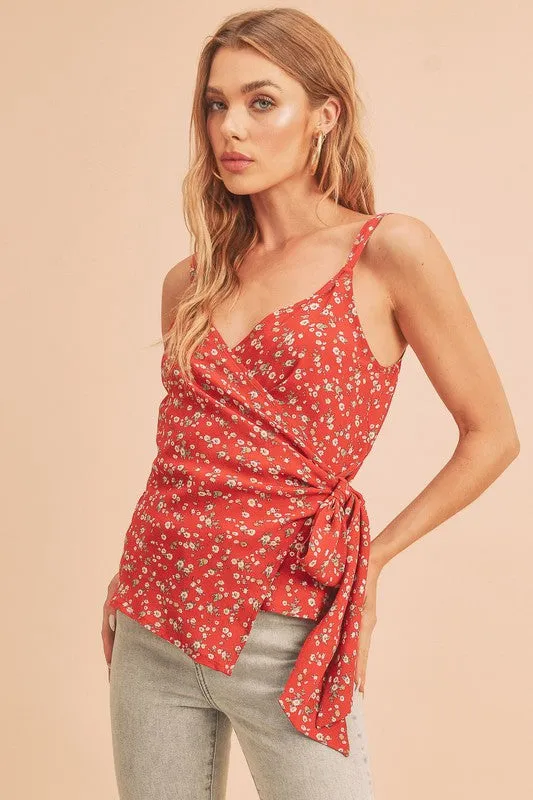 Aemi   Co Ditsy Floral Surplice Adjustable Straps Cami