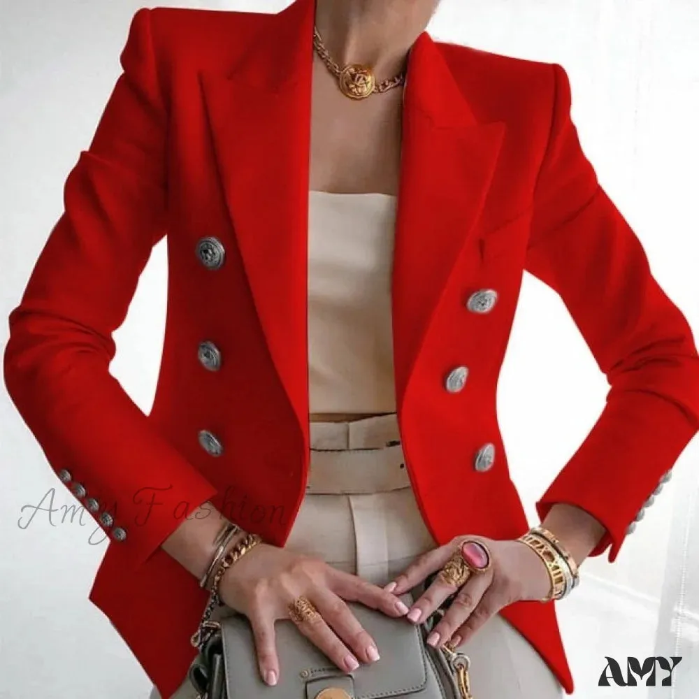 Amy Fashion - Office Ladies Workwear Fashion Long Sleeve Blazers