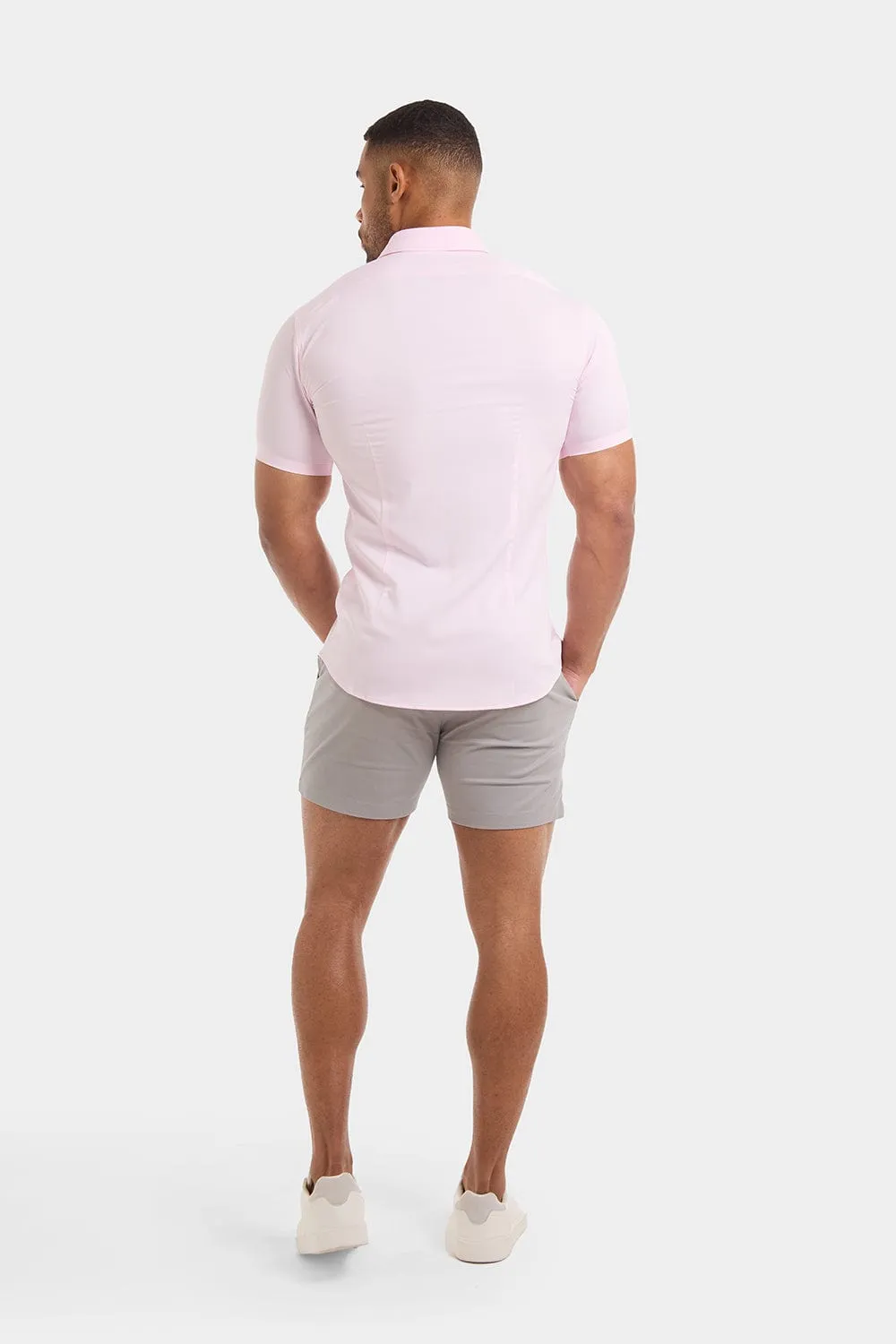 Athletic Fit Chino Shorts 5" in Pale Grey