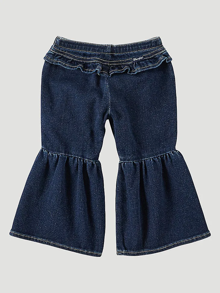 Baby Girl Ruffle Leg Flare Jean in Lacey