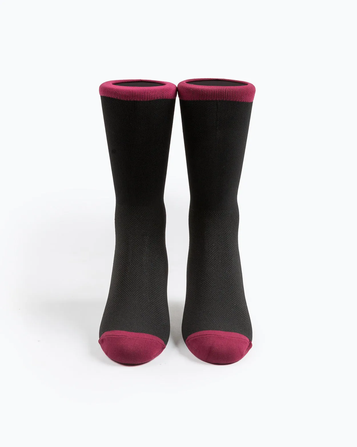 Black/Maroon Box Logo Socks