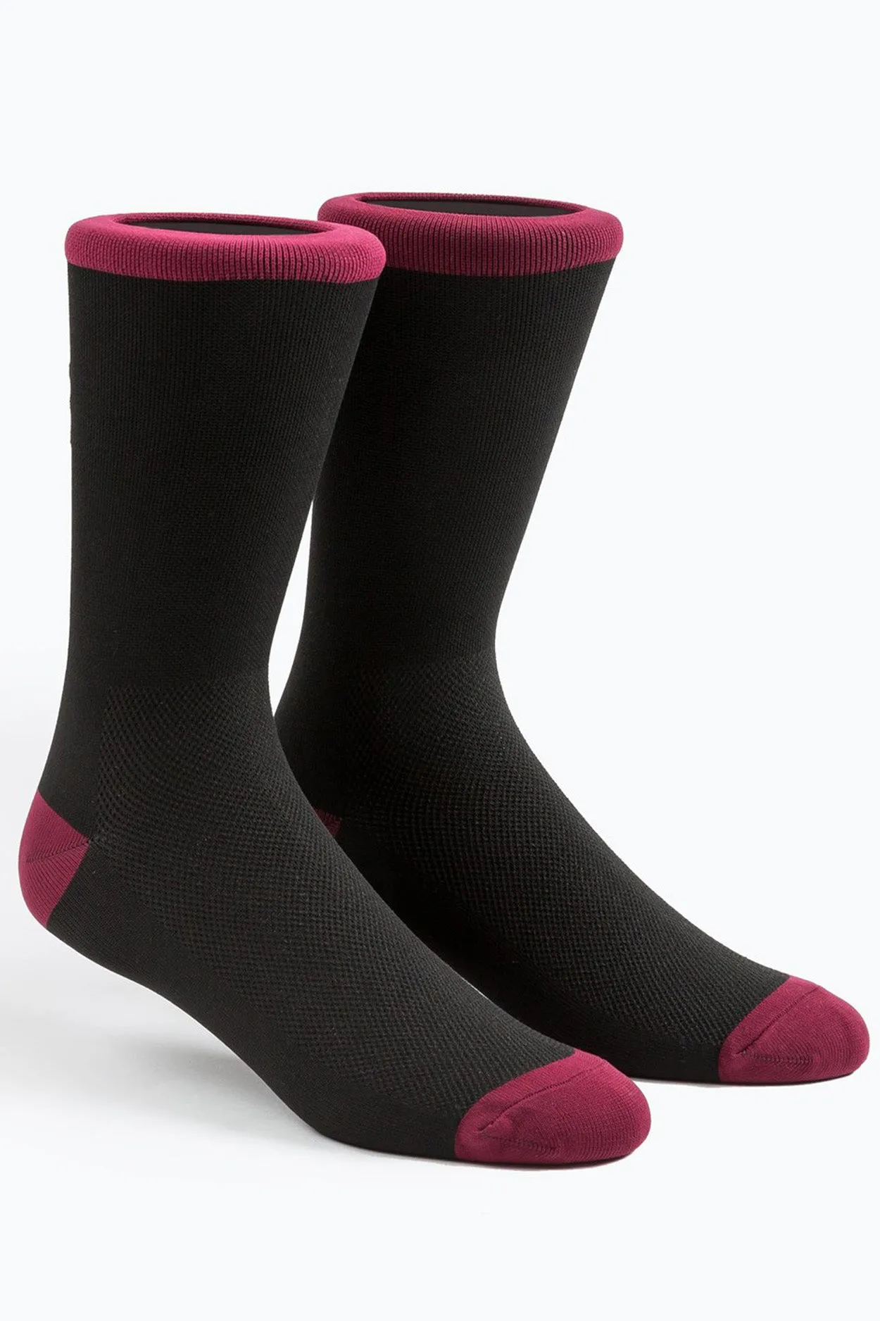 Black/Maroon Box Logo Socks