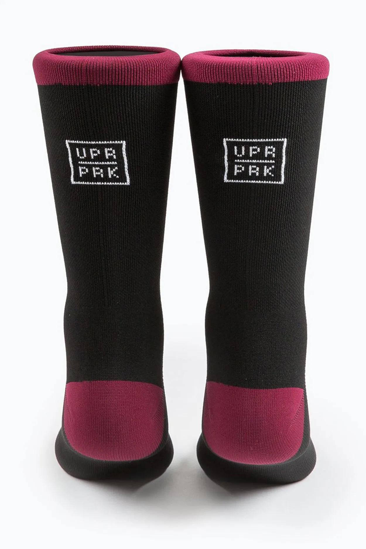 Black/Maroon Box Logo Socks