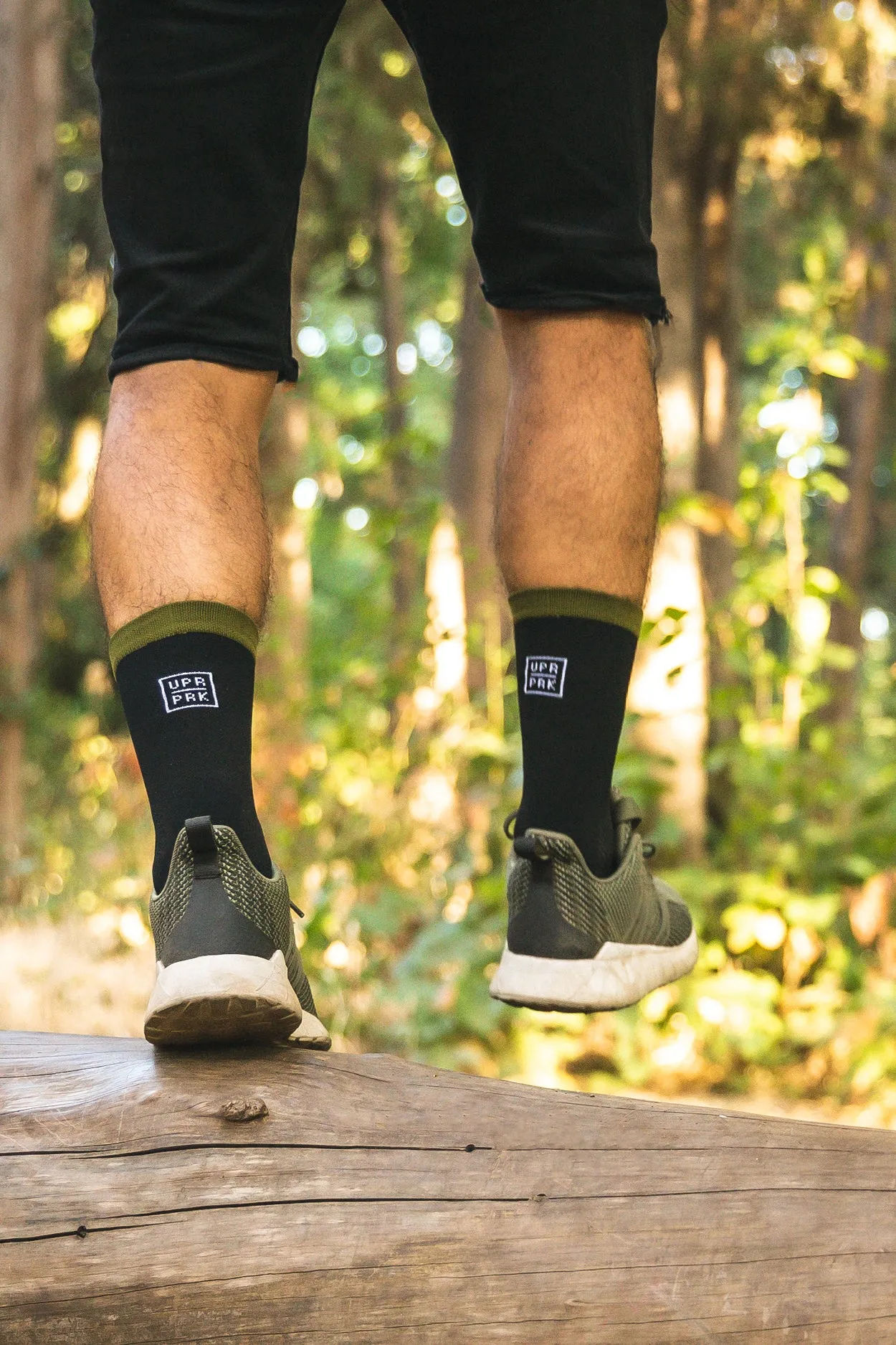 Black/Olive Box Logo Socks