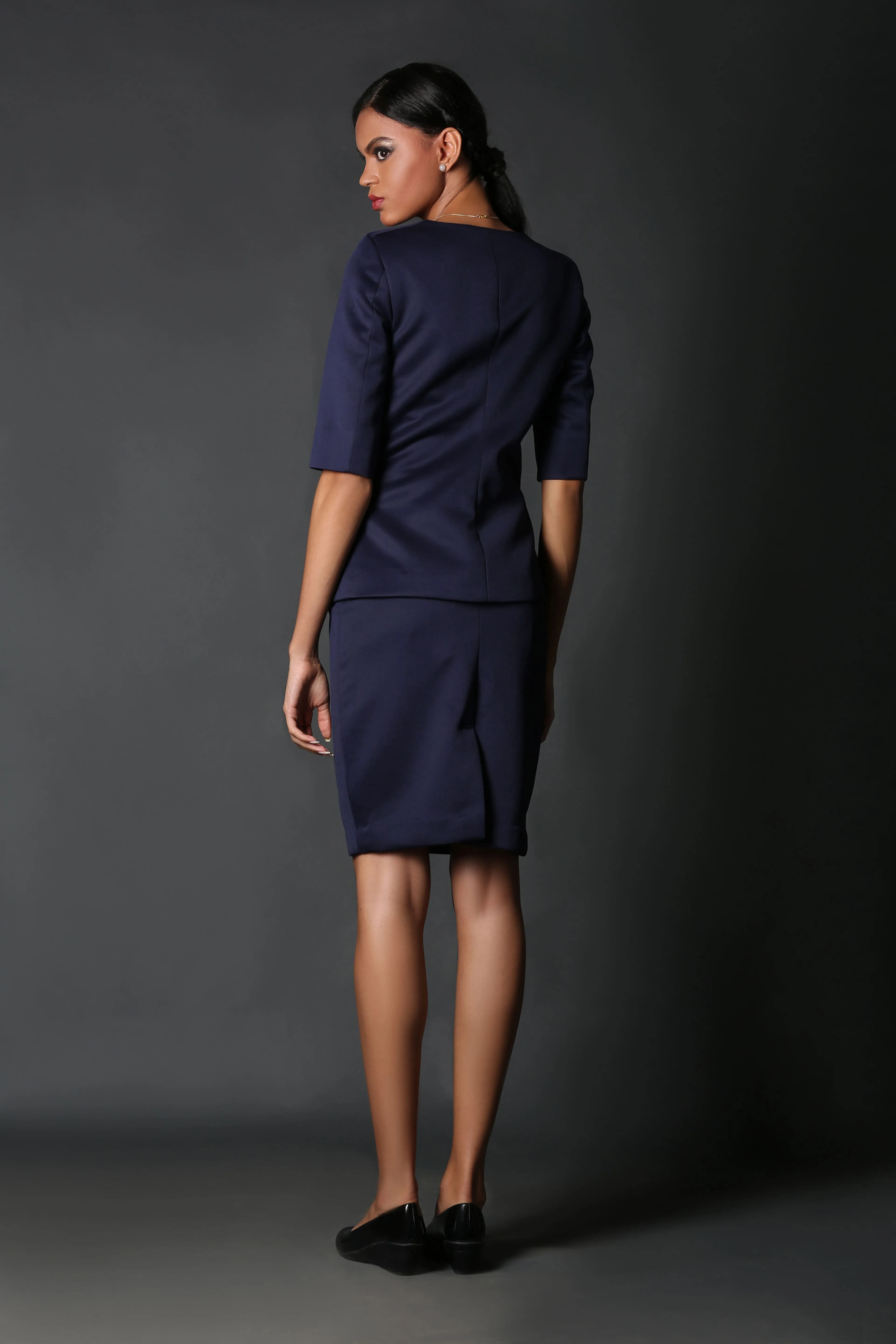 Blue Font Open Blazer