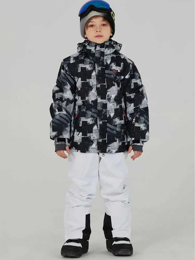 Boys Winter Snowboarding Jackets & Pants Printed Snowear