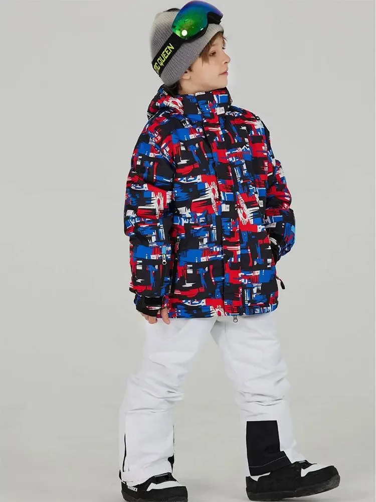 Boys Winter Snowboarding Jackets & Pants Printed Snowear