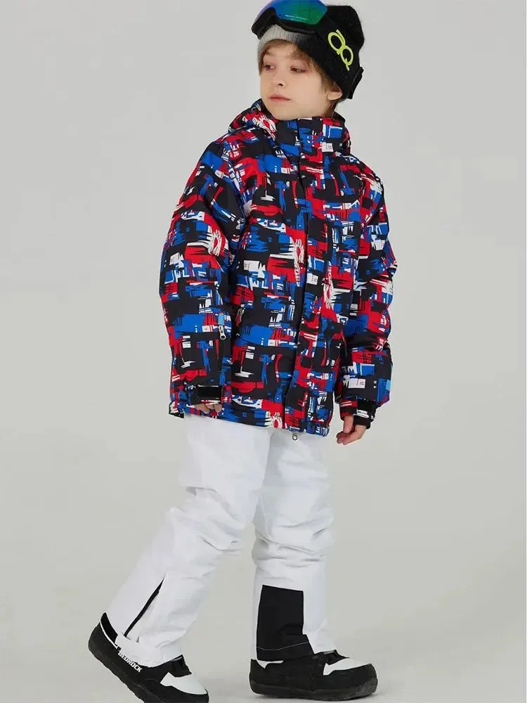 Boys Winter Snowboarding Jackets & Pants Printed Snowear
