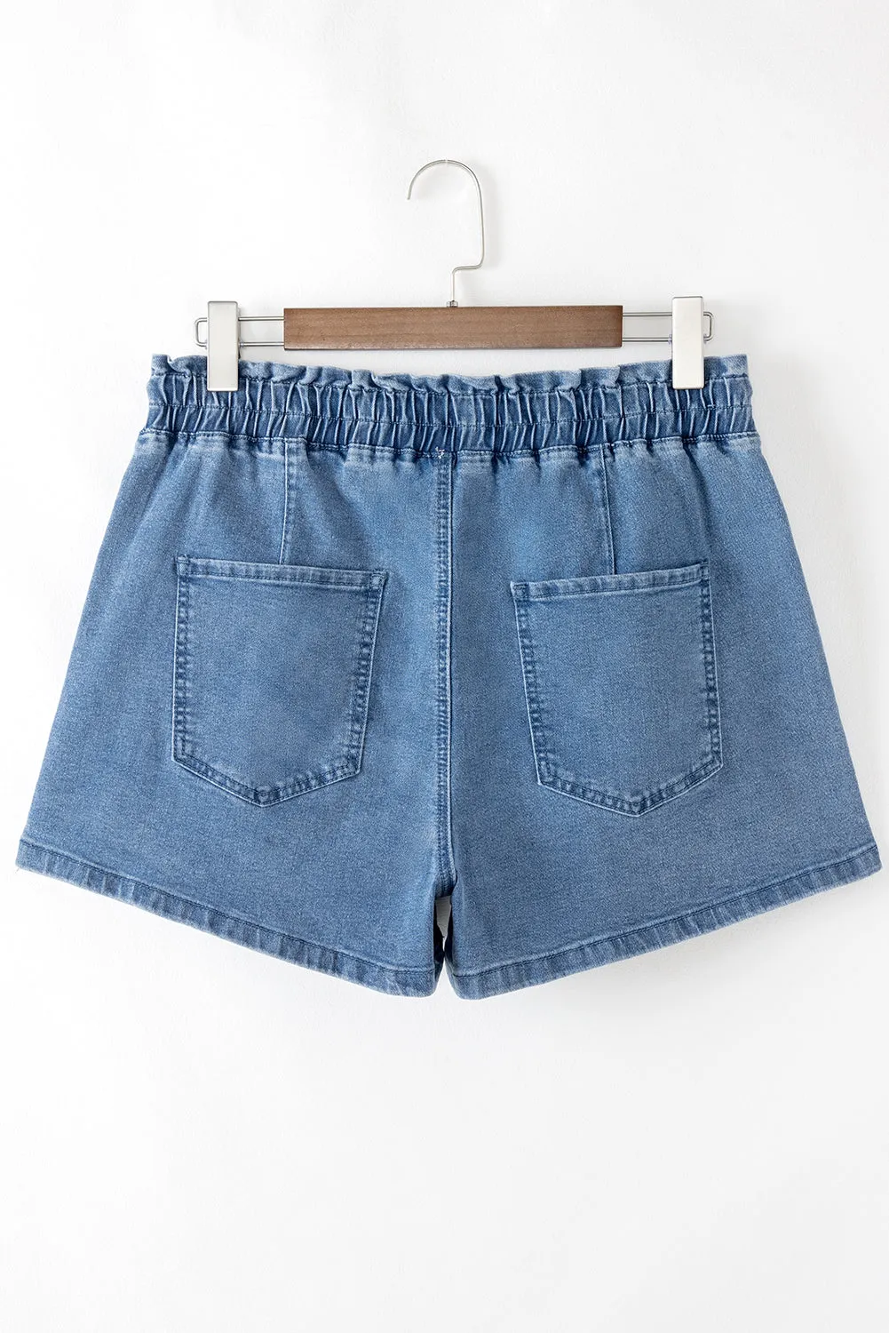 Braelynn Drawstring High Waist Casual Denim Shorts