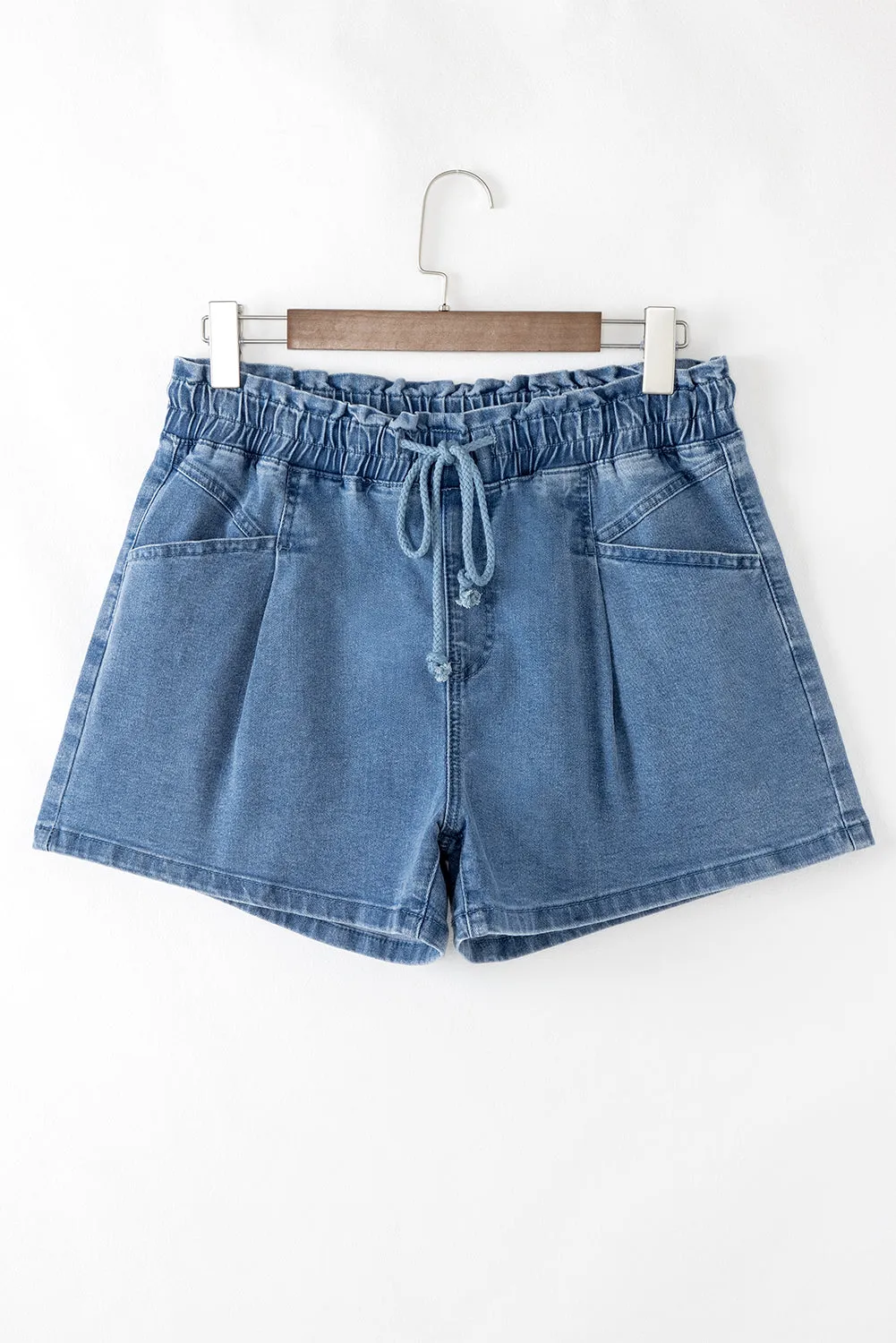 Braelynn Drawstring High Waist Casual Denim Shorts
