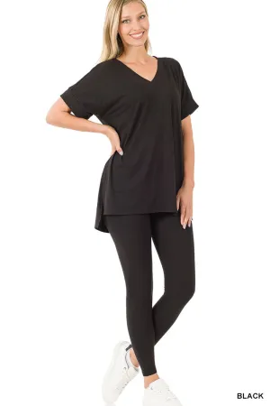 Buttery Soft Comfort Loungewear Set in Black