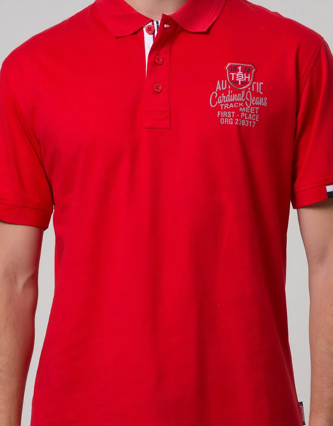 Cardinal Jeans Short Sleeve Polo Men Wangky