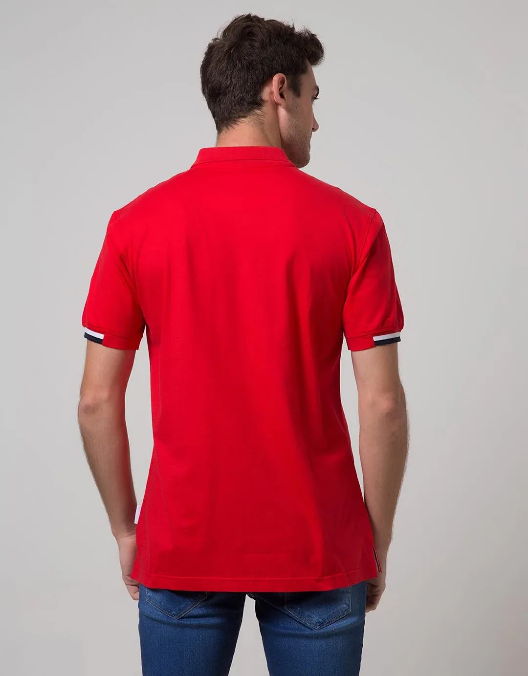 Cardinal Jeans Short Sleeve Polo Men Wangky