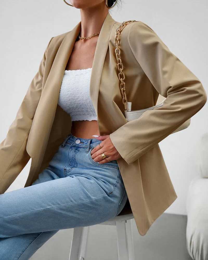 Casual Blazers Double Breasted Long Sleeve Work Office Blazer Jacket