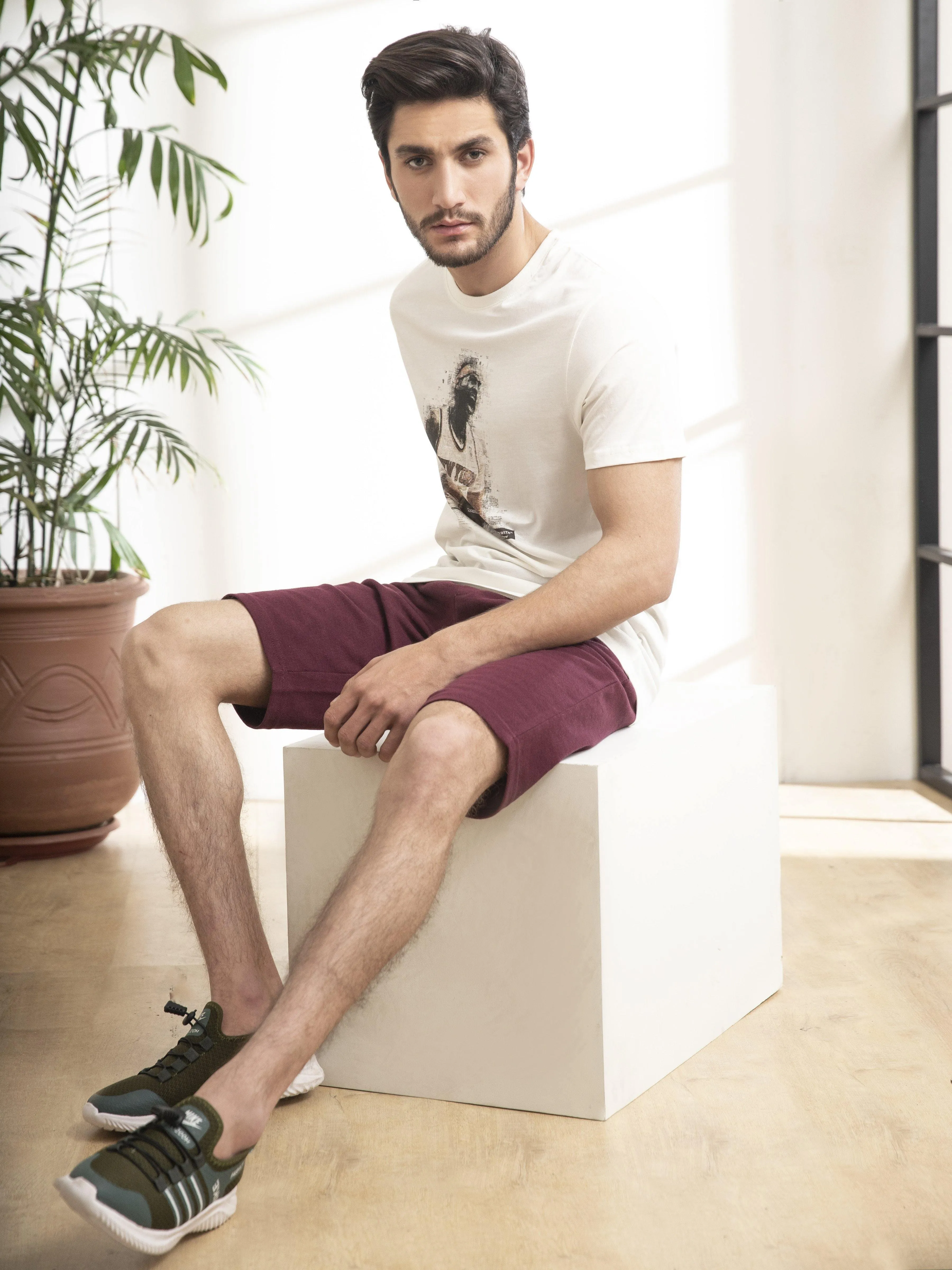 CASUAL SHORTS JUMBO PIQUE MAROON