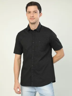 Classic Polo Men's Polo Neck Half Sleeve Slim Fit Cotton Woven Shirt | SO2-129 B-HS-PRT-SF