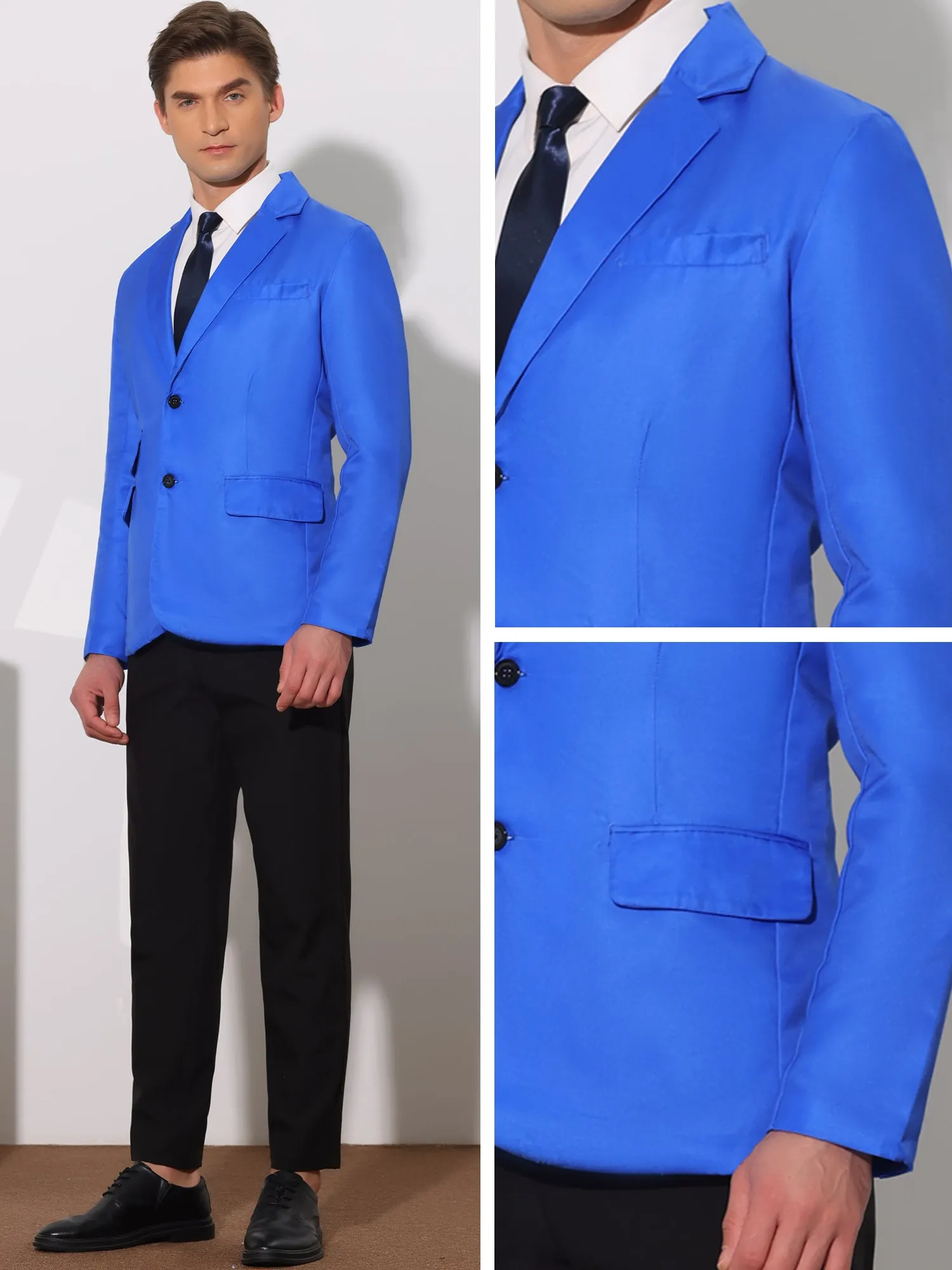 Classic Suit Jacket for Men's Single Breasted Office Work Formal Sports Coat