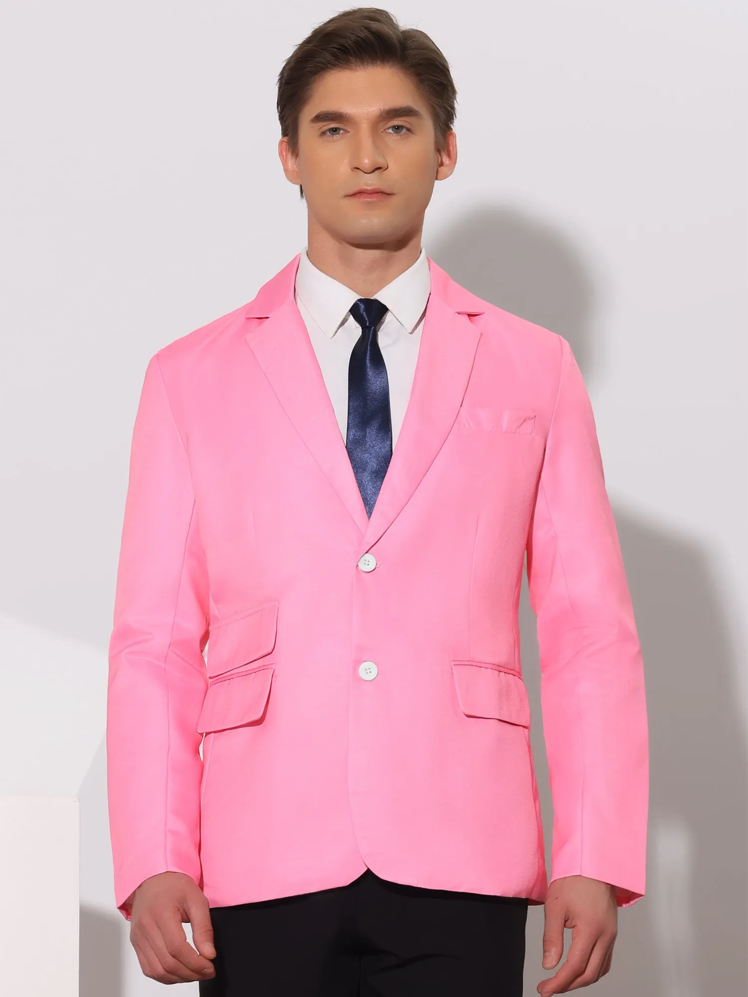 Classic Suit Jacket for Men's Single Breasted Office Work Formal Sports Coat