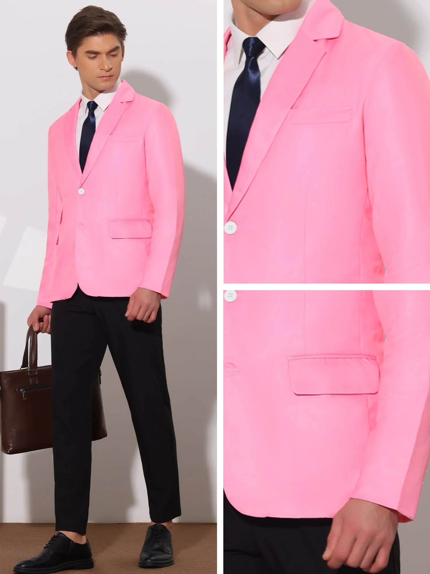 Classic Suit Jacket for Men's Single Breasted Office Work Formal Sports Coat
