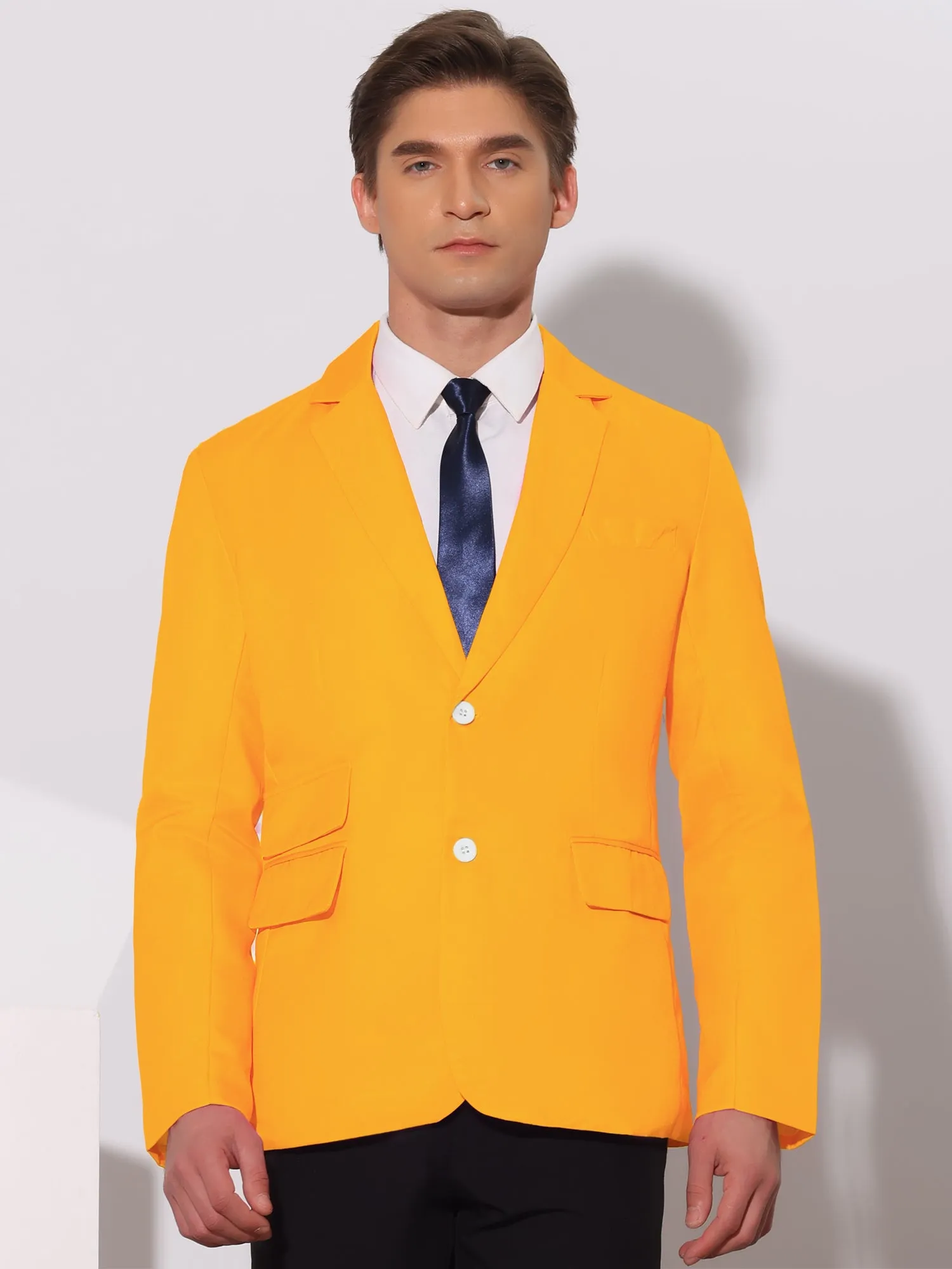 Classic Suit Jacket for Men's Single Breasted Office Work Formal Sports Coat