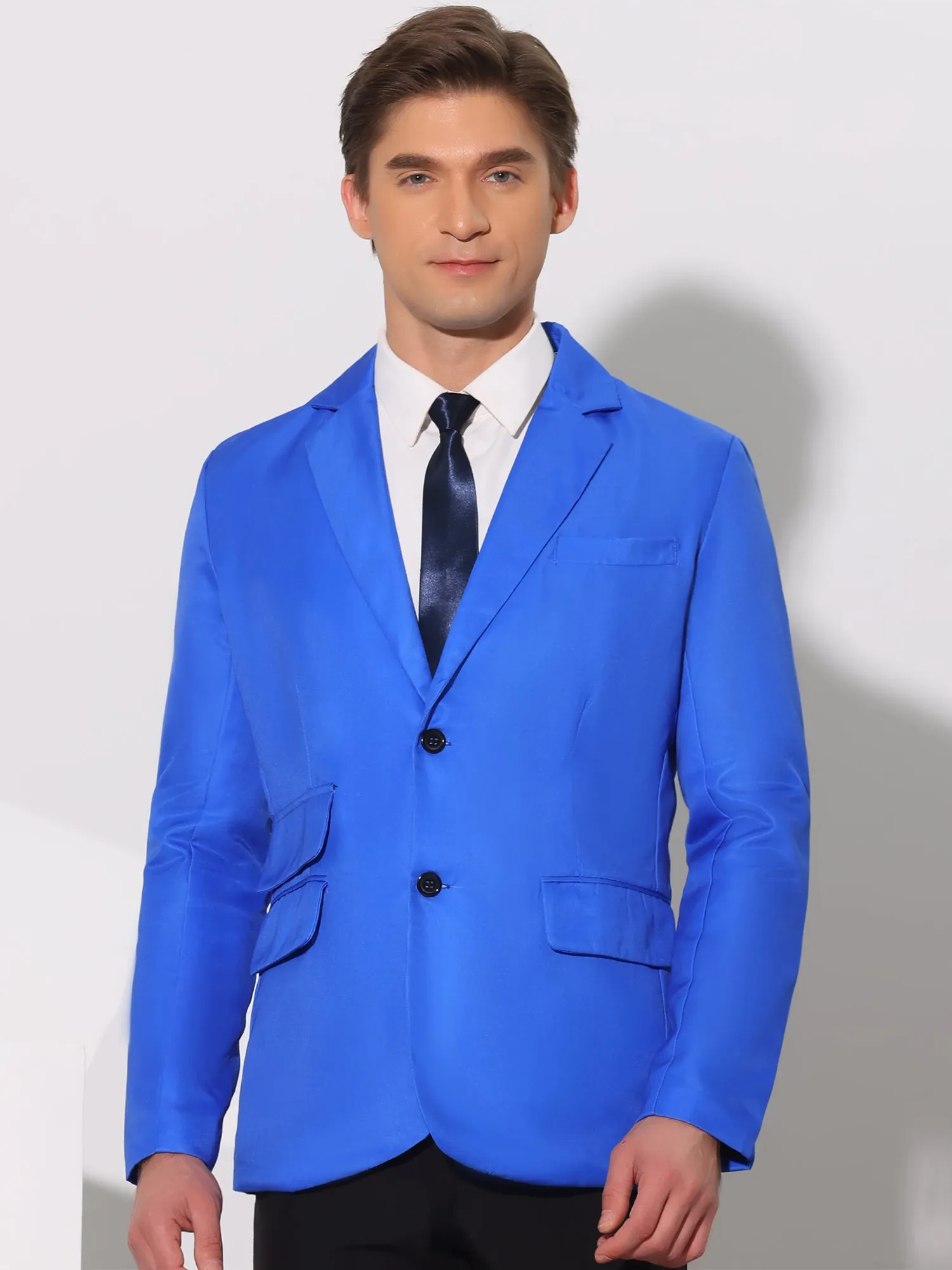 Classic Suit Jacket for Men's Single Breasted Office Work Formal Sports Coat