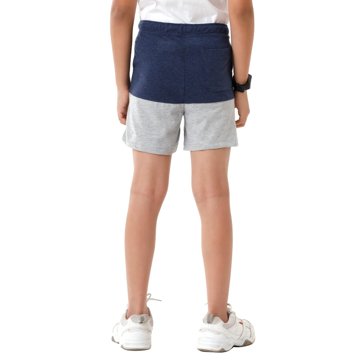 CP BRO BOYS Color Block Slim Fit Navy Color Cotton Shorts - BBTS 02 A