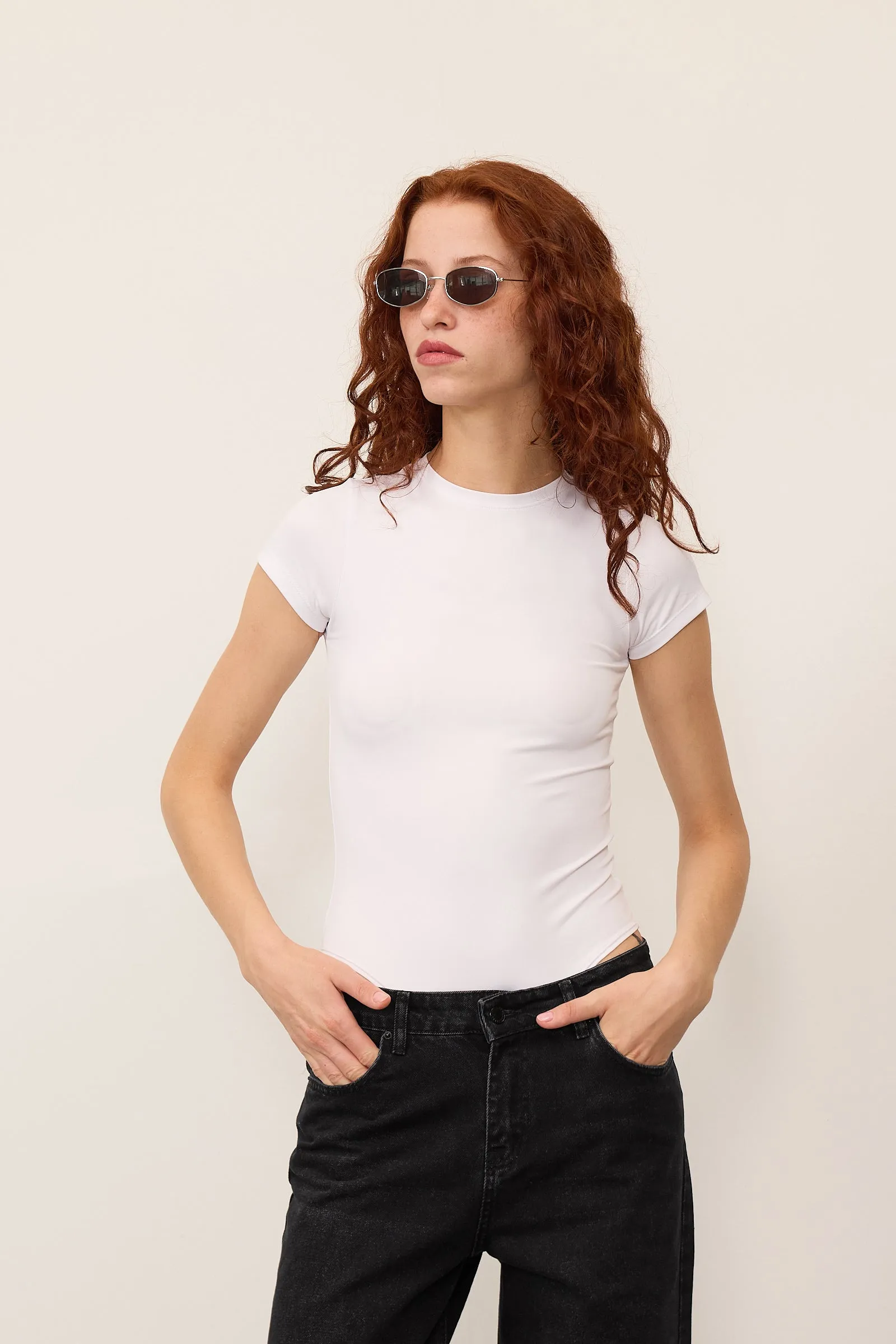 Crew Neck Short-Sleeve Bodysuit
