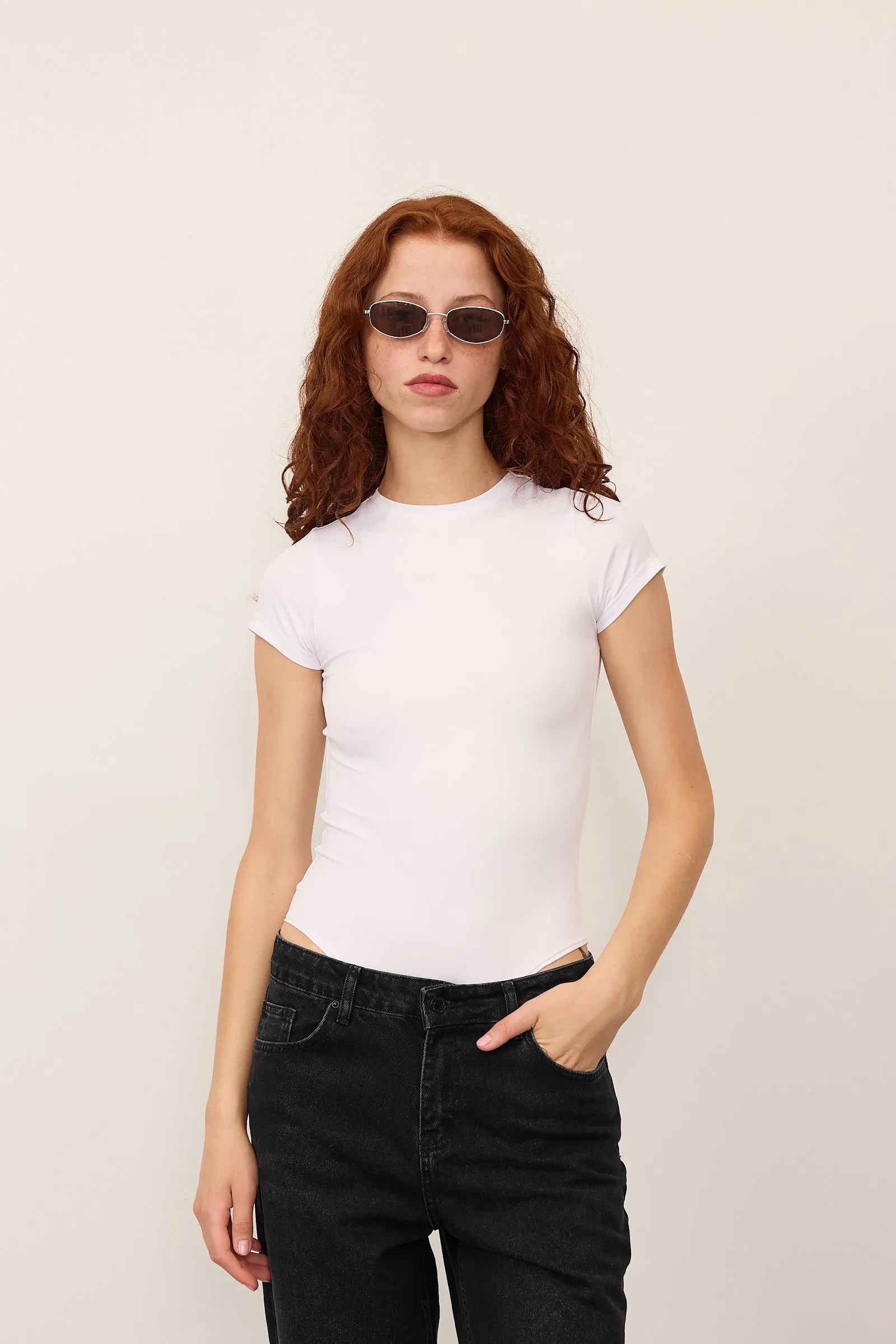 Crew Neck Short-Sleeve Bodysuit
