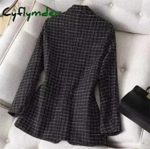 Cyflymder - Green Casual Print Patchwork Cardigan Turn-back Collar Outerwear