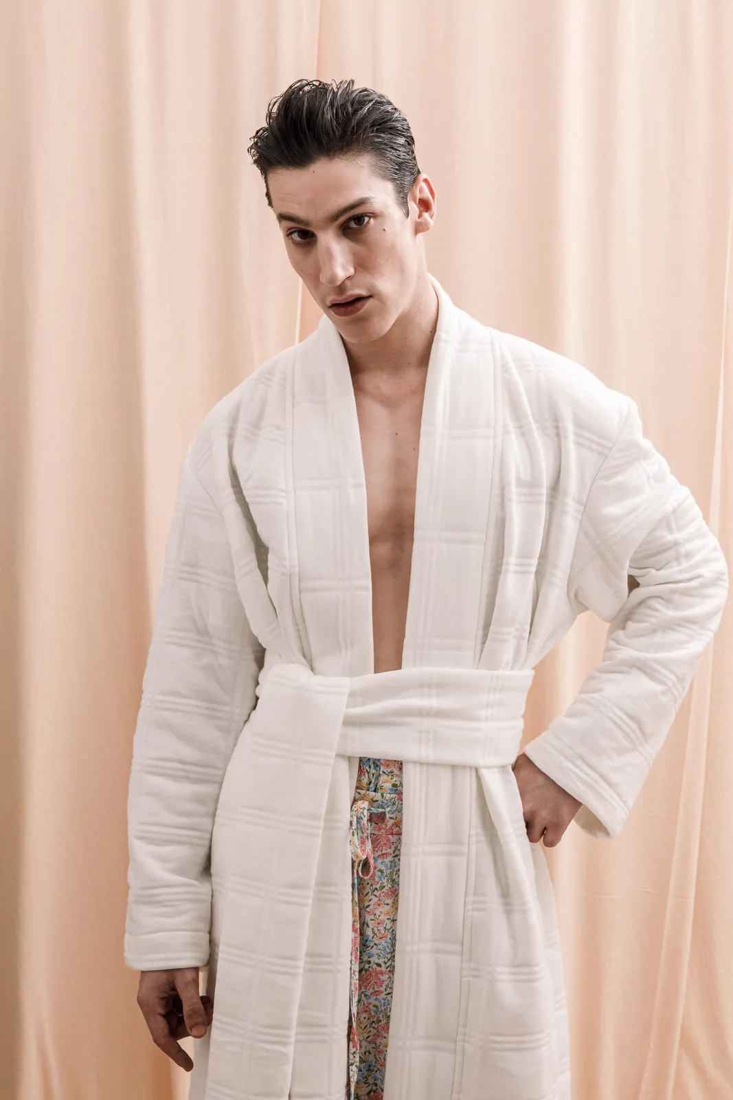 Desmos Quilted Robe White