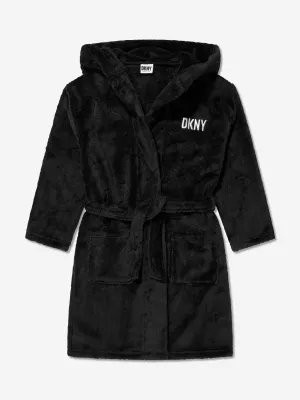 DKNY Girls Logo Bathrobe in Black