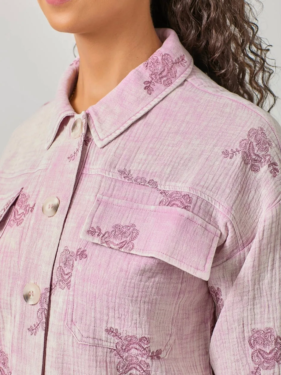 Double Gauze Embroidery Jacket