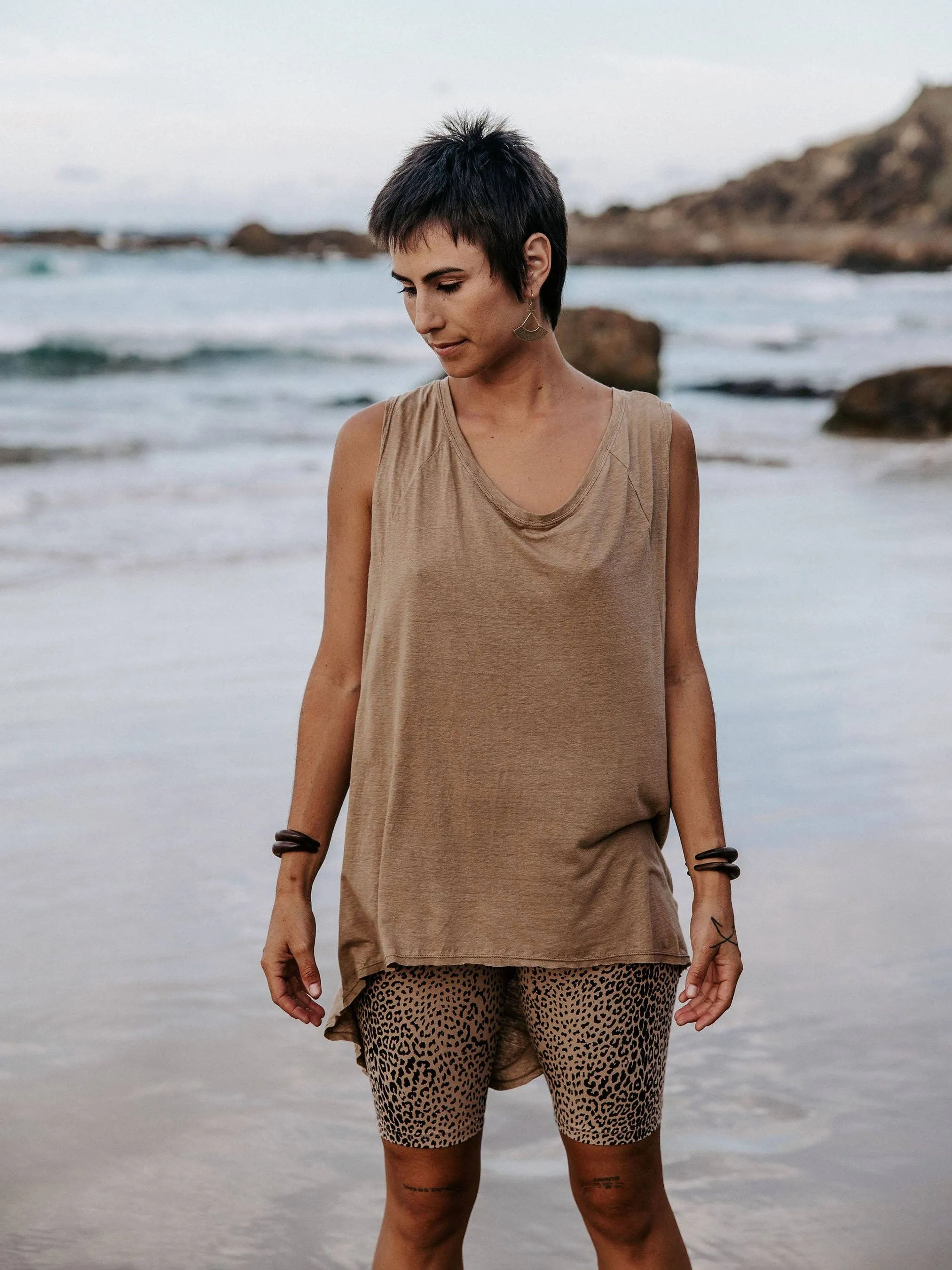 Draped tank - Taupe