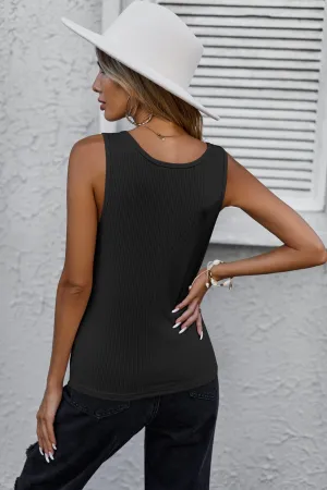Ekouaer Ribbed Sleeveless Basic Tank Tops (US Only)
