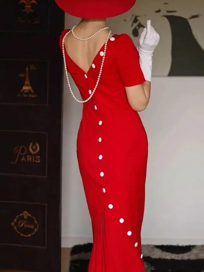 Elegant Button Midi Dress