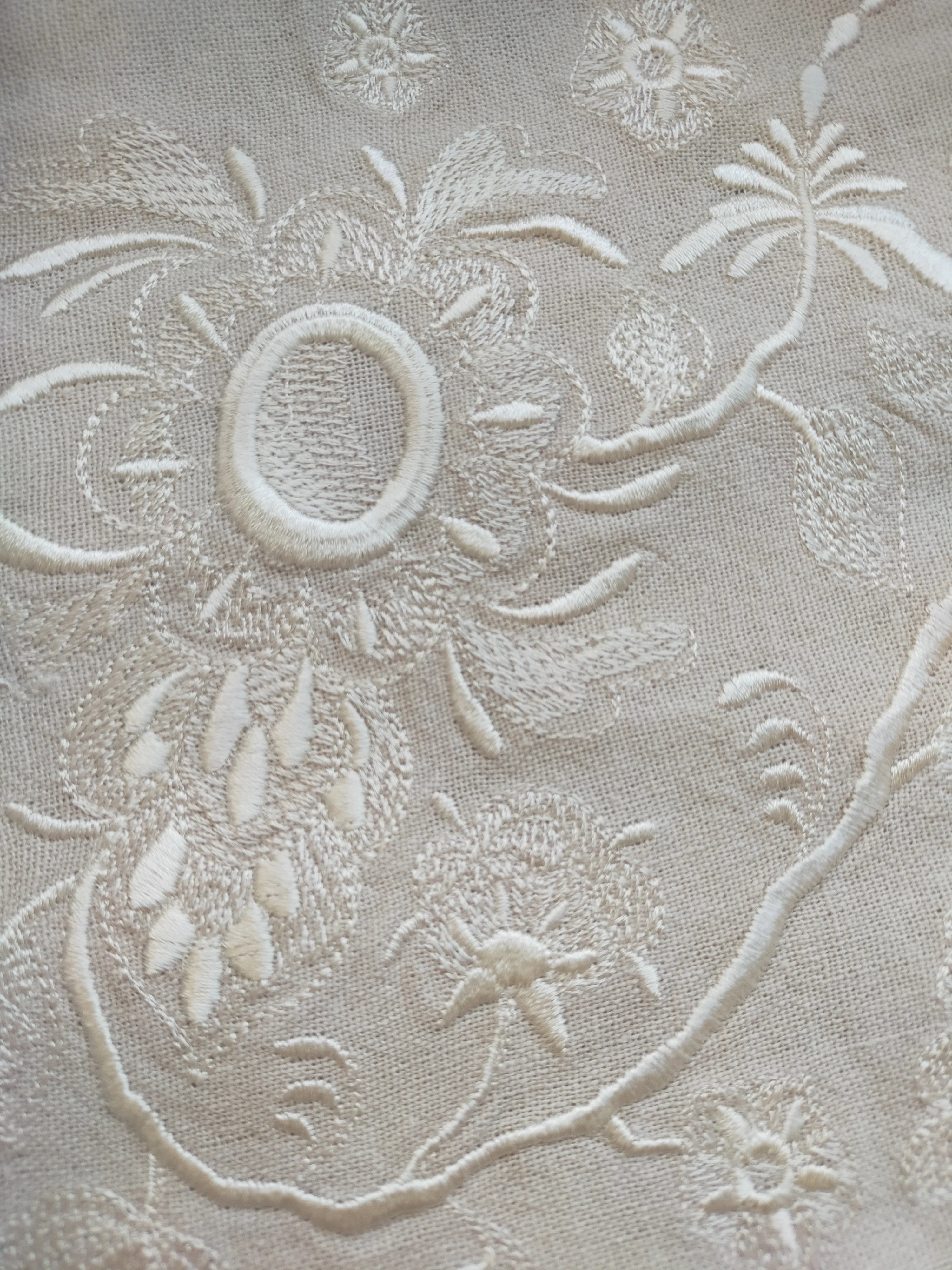 Elegant Ukrainian linen dress with embroidery