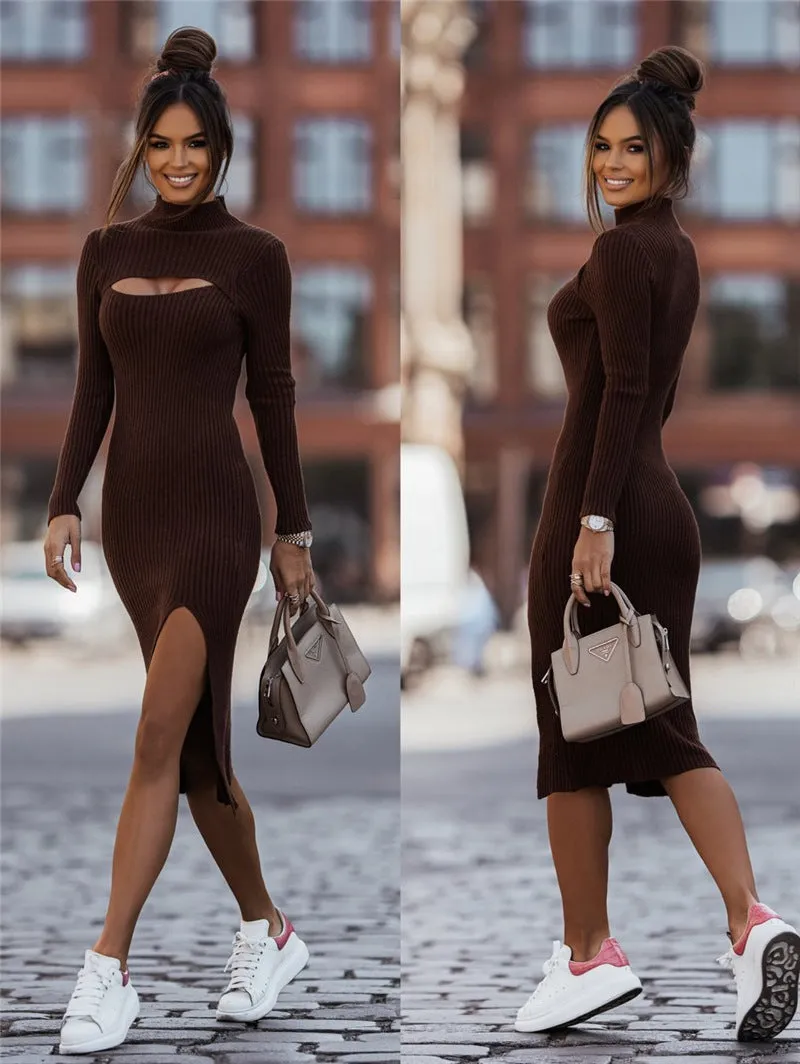 Elegant Women's Hollow Out Split Maxi Dress