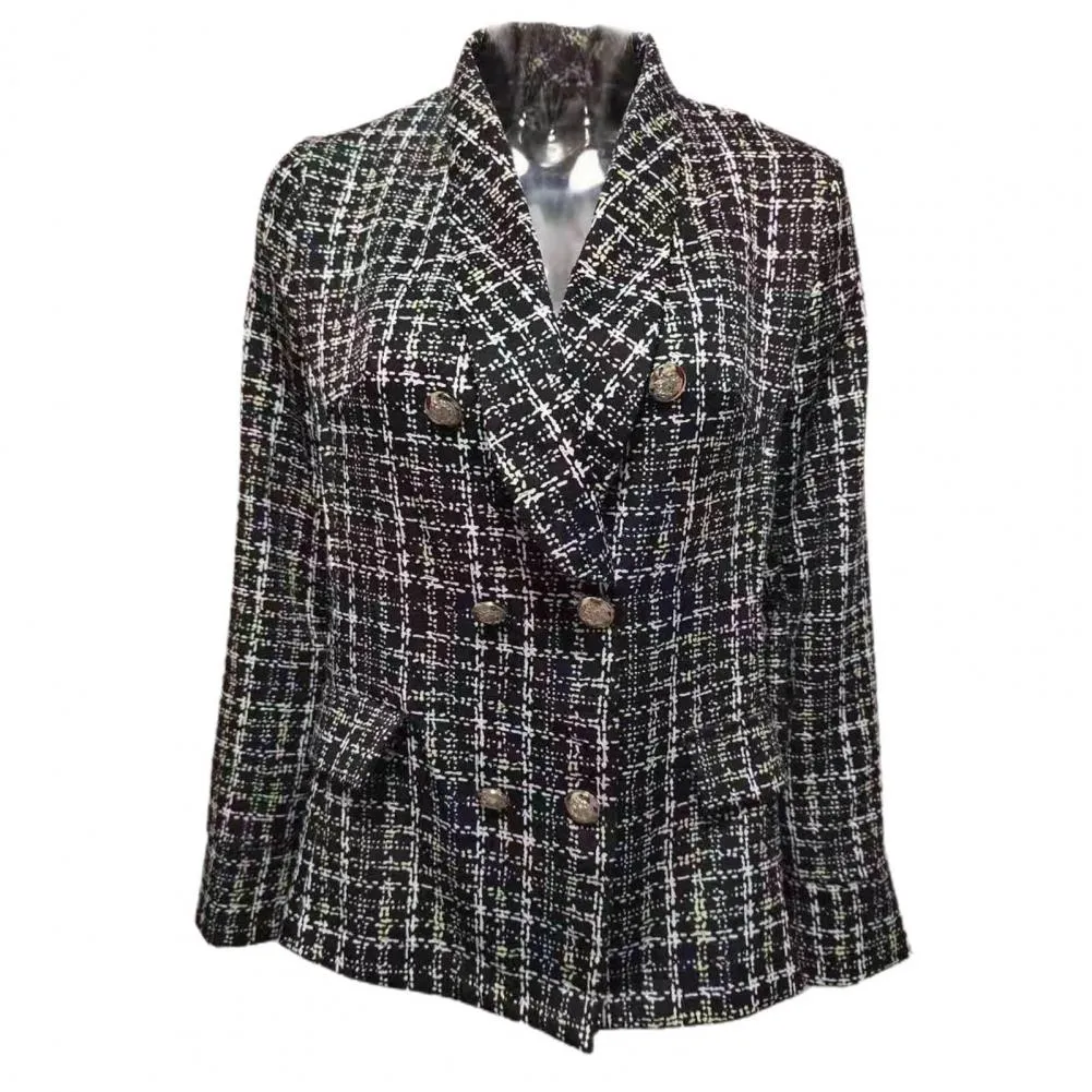 FashionSierra - Plaid Vintage Office Ladies Slim Blazers
