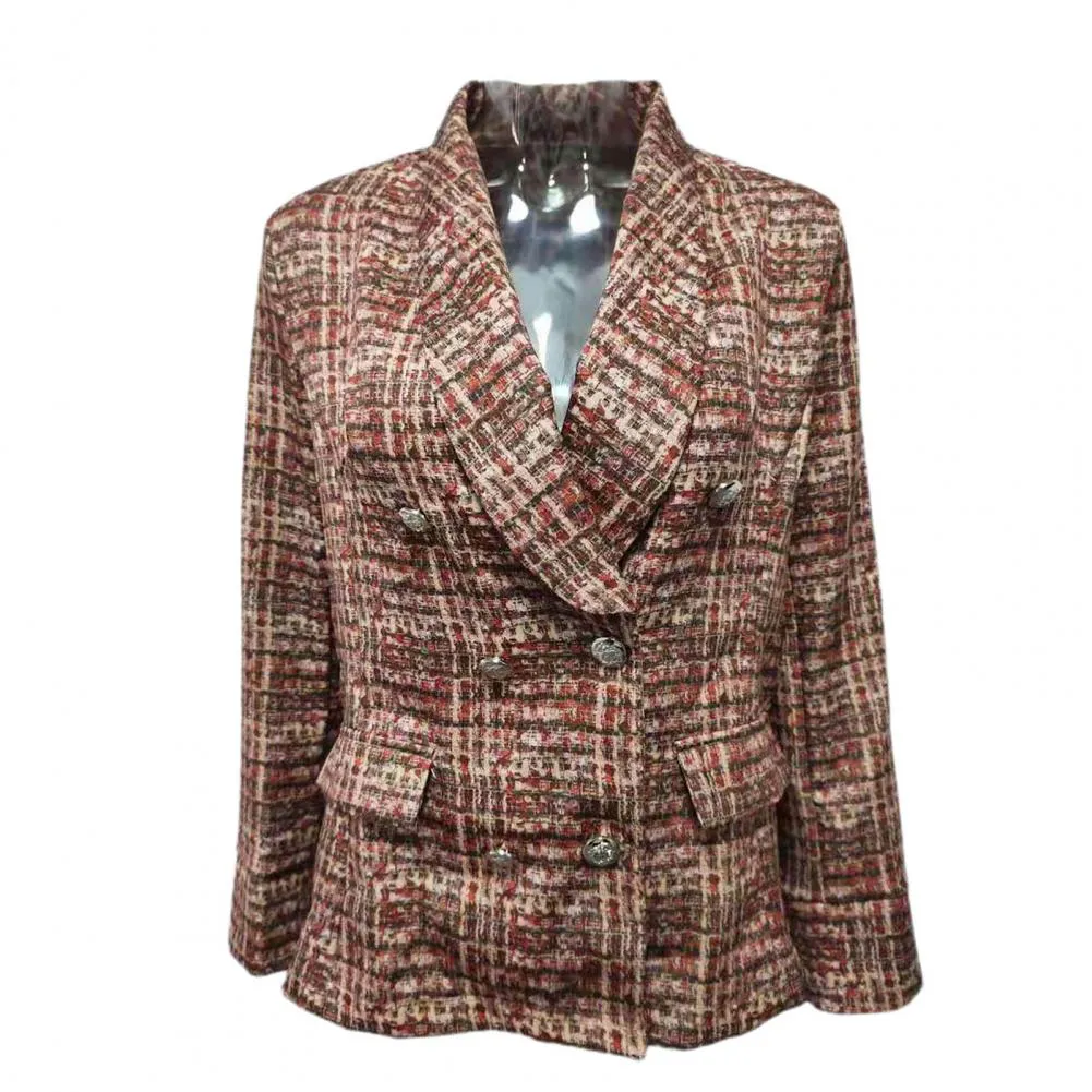FashionSierra - Plaid Vintage Office Ladies Slim Blazers