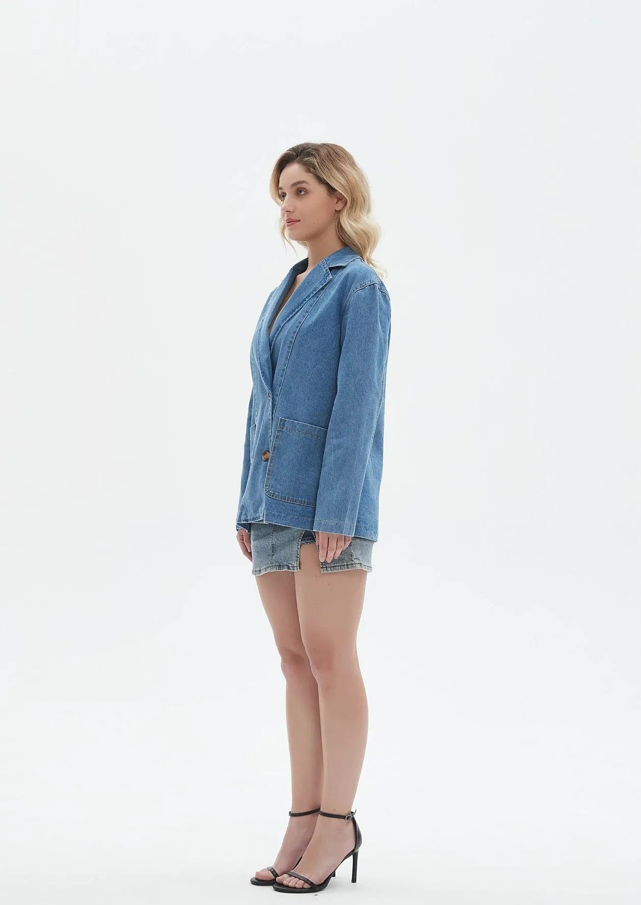 Gabi Oversized Denim Blazer