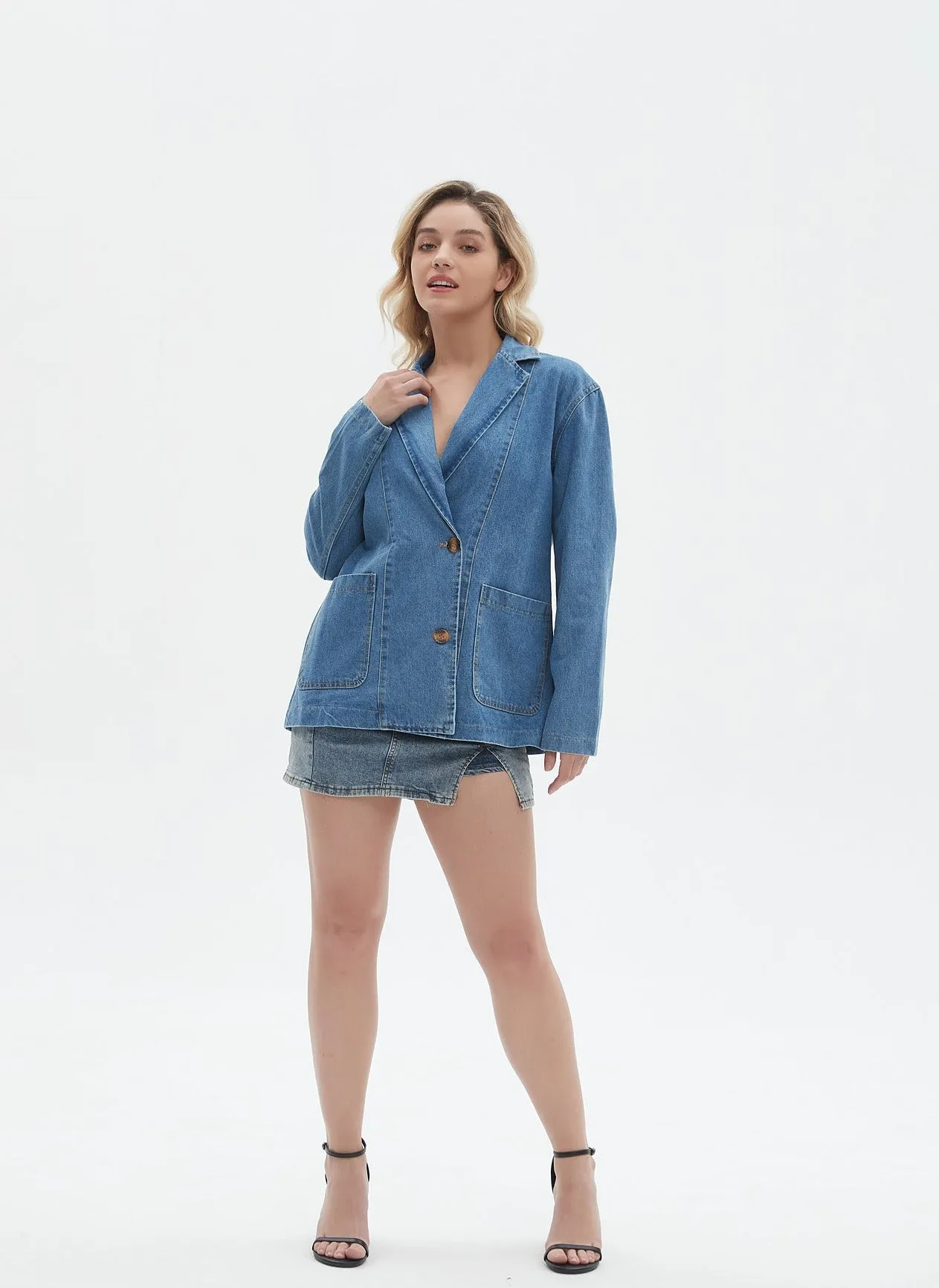 Gabi Oversized Denim Blazer