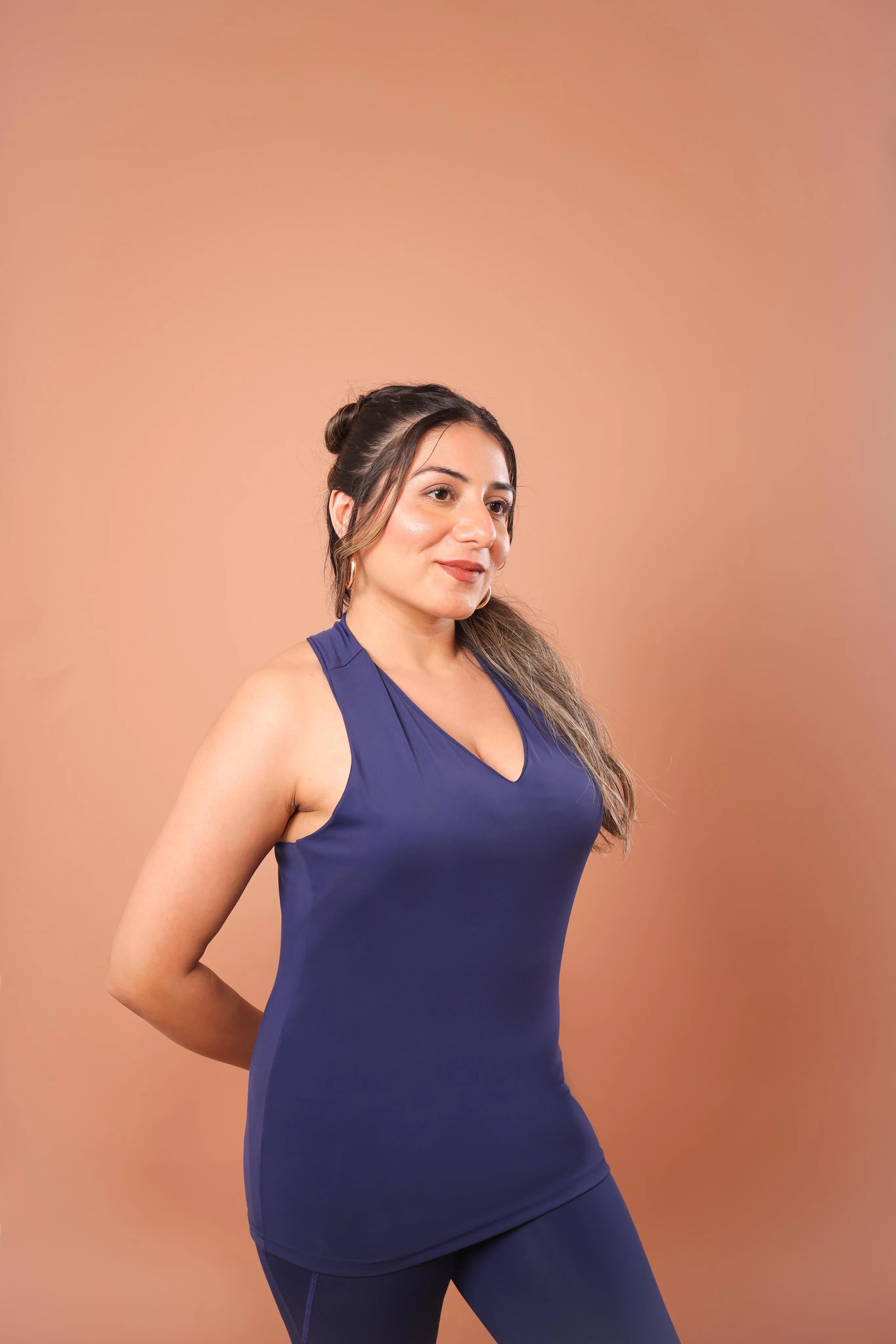 Grace Navy V-Neck Tank