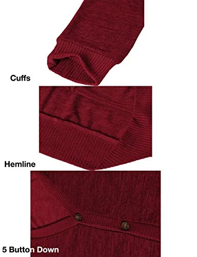 H2H Mens Basic Cable Knit Shawl Collar Cardigan Style Sweater RED US M/Asia L (CMOCAL019)