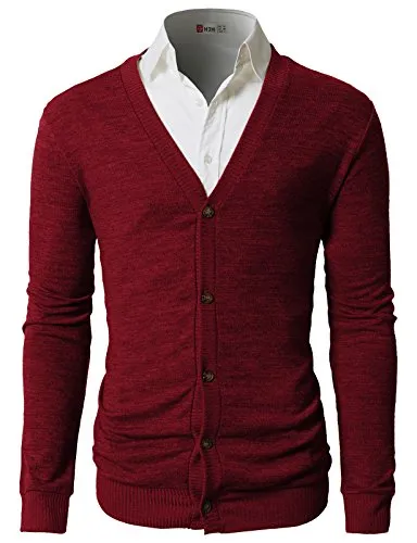 H2H Mens Basic Cable Knit Shawl Collar Cardigan Style Sweater RED US M/Asia L (CMOCAL019)