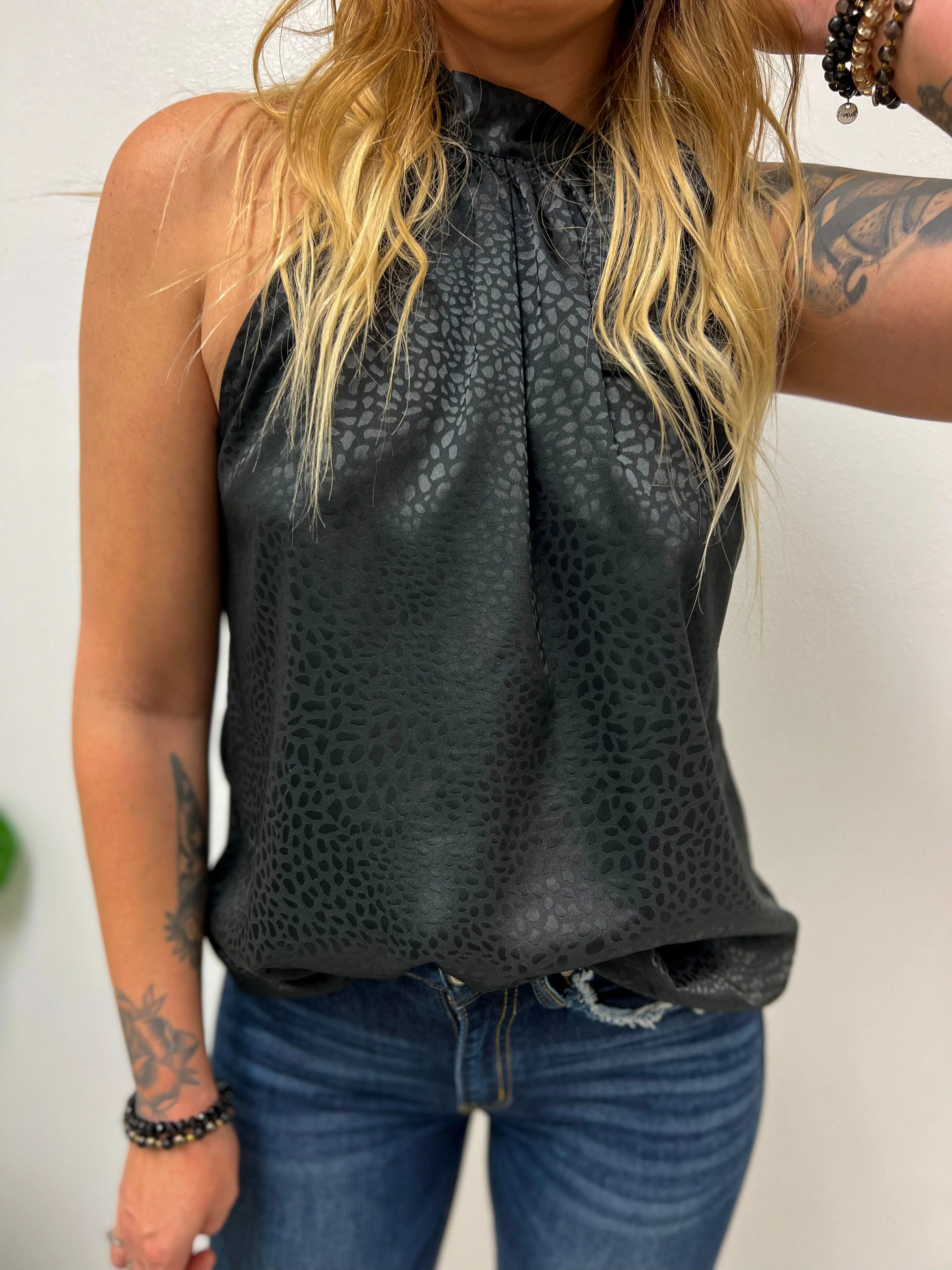 Heard It From A Friend Satin Halter Top