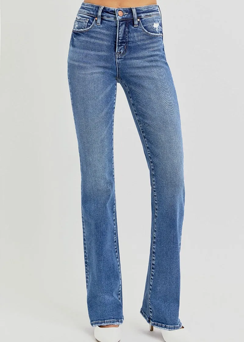 Hi Rise Straight Jeans