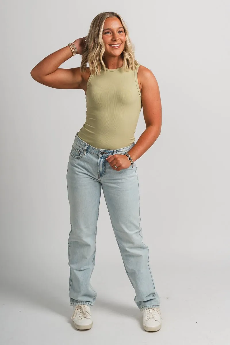 Hidden Tracey high rise relax straight jeans light blue