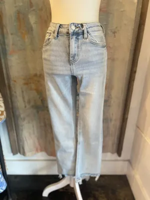 High Rise Kick Flare Light Wash