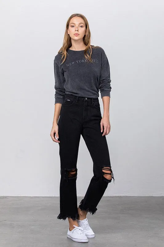 INSANE GENE DESTROYED STRAIGHT JEANS