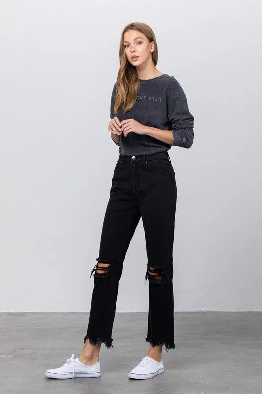 INSANE GENE DESTROYED STRAIGHT JEANS